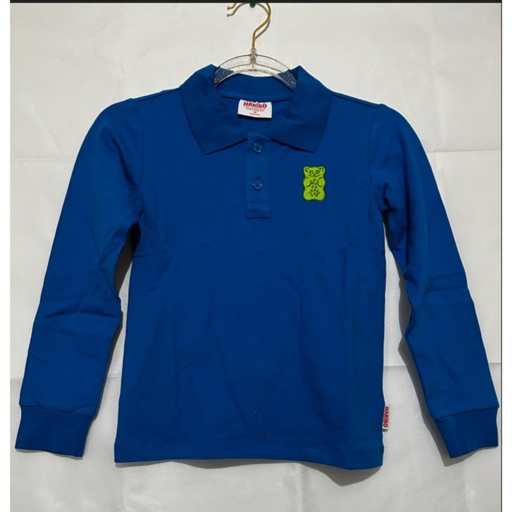 X Haribo Toddler Long Sleeve Polo Shirt, Blue , 3T